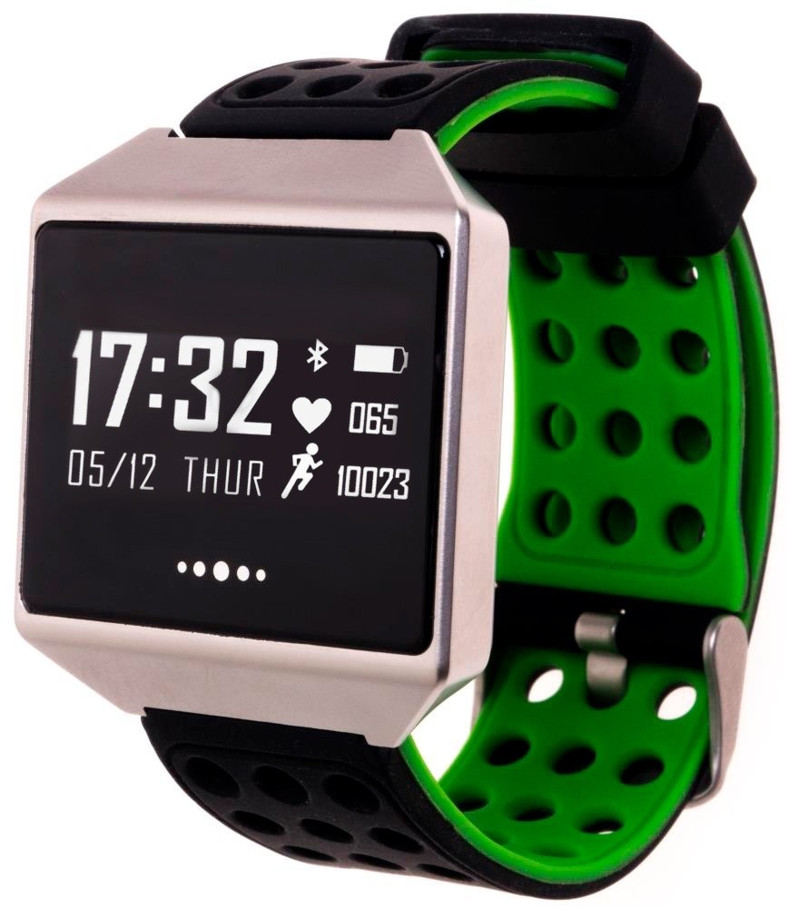 Фитнес-часы с измерением давления, пульса и ЭКГ Gsmin CK12 Pro черно-зеленые